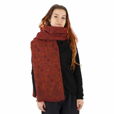 Acrylic scarf / plaid Freyja Red Large India