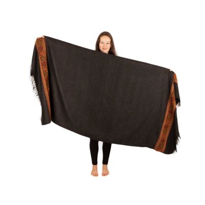 Acrylic scarf / plaid Kangee Black Large