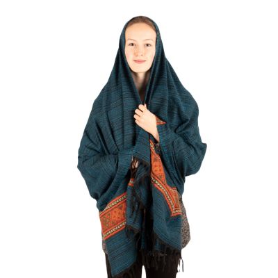 Acrylic scarf / plaid Kangee Dark Blue Large India