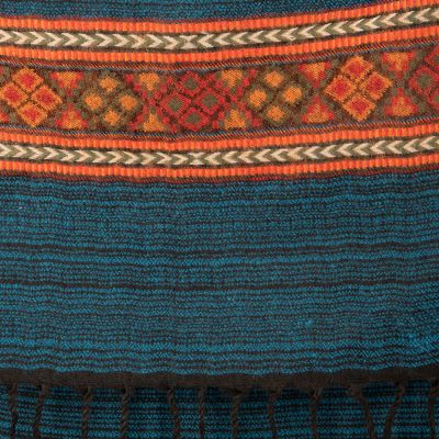Acrylic scarf / plaid Kangee Dark Blue Large India