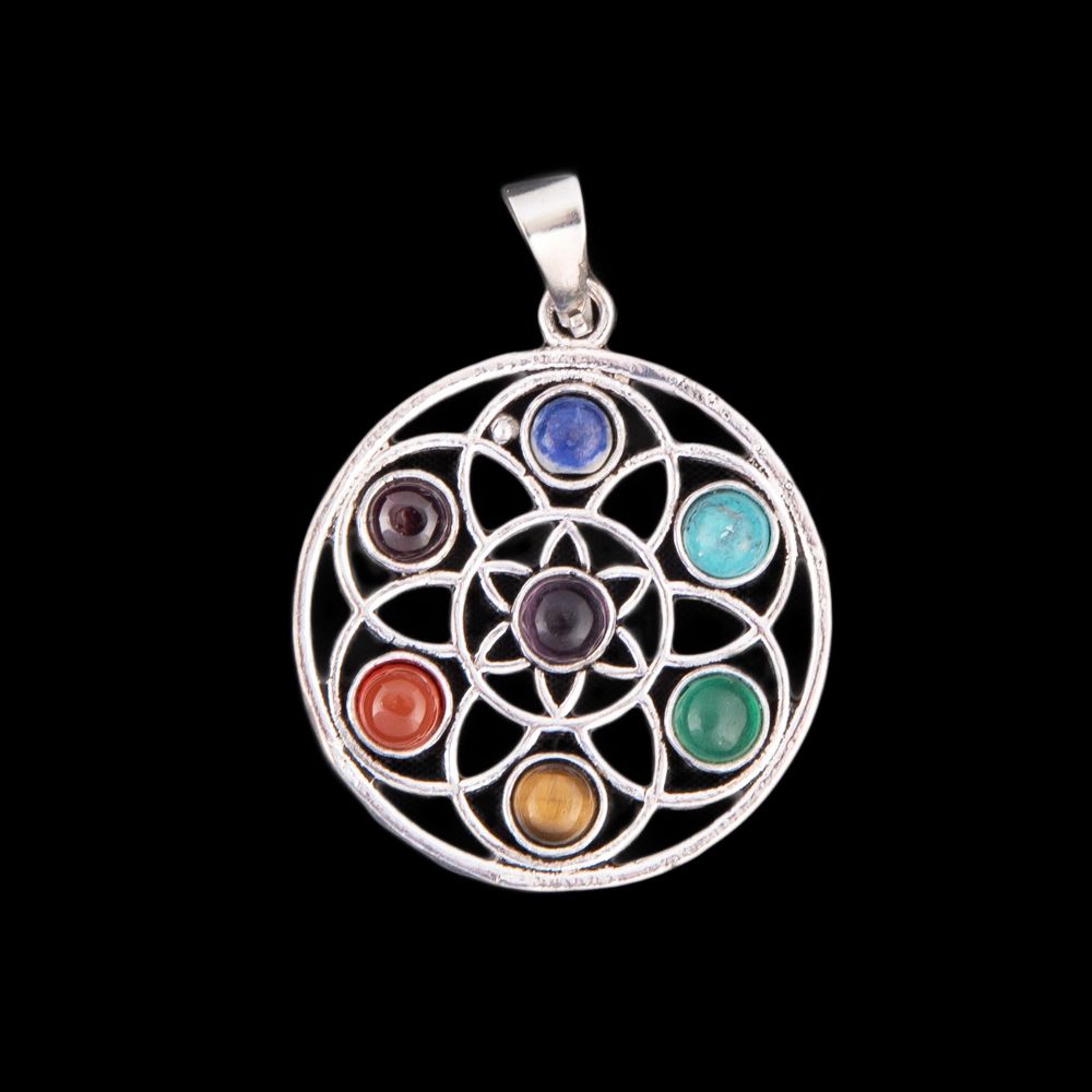 German silver pendant Flower of Life India