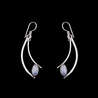 German silver earrings Amarisa Moon stone