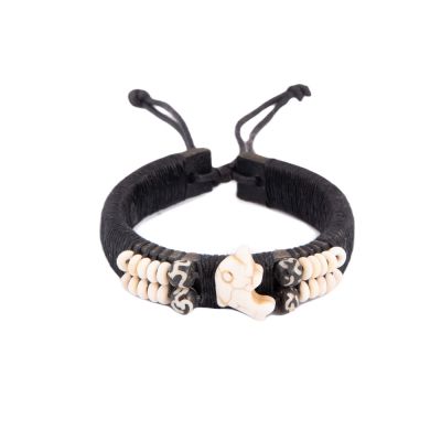 Leather bracelet Lumba-lumba White