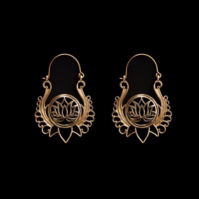 Brass earrings Holy Lotus 1