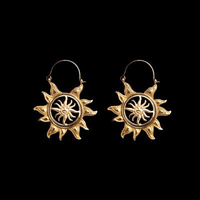 Brass earrings Summer Sun 1