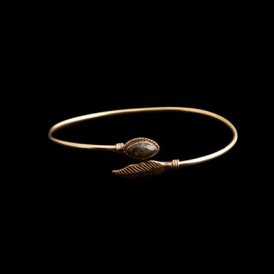 Brass bracelet Leen Labradorite