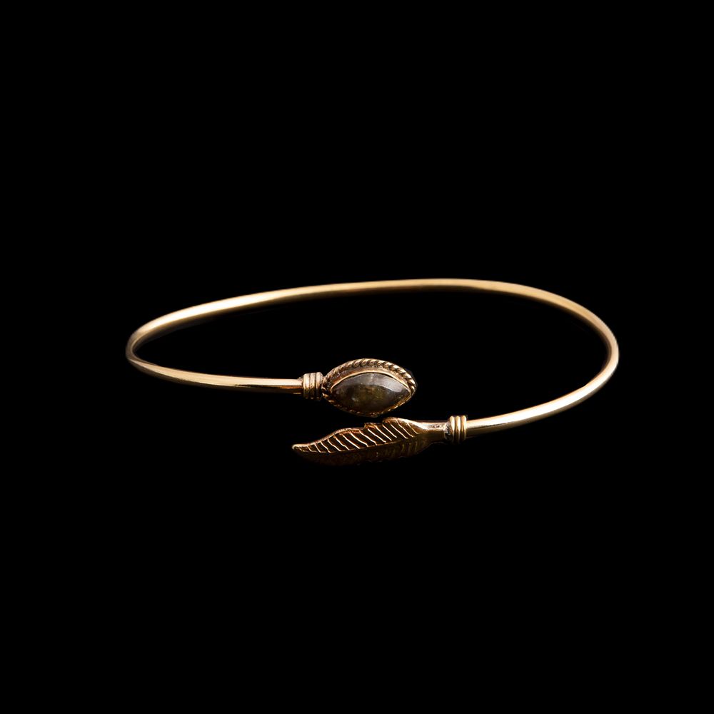 Brass bracelet Leen Labradorite India