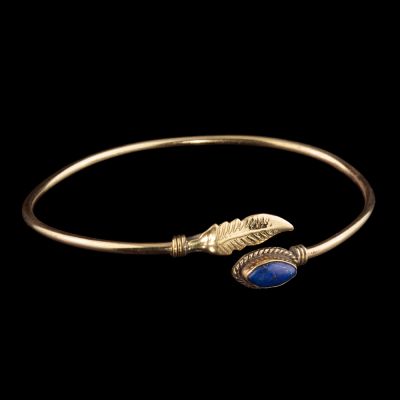 Brass bracelet Leen Lapis lazuli