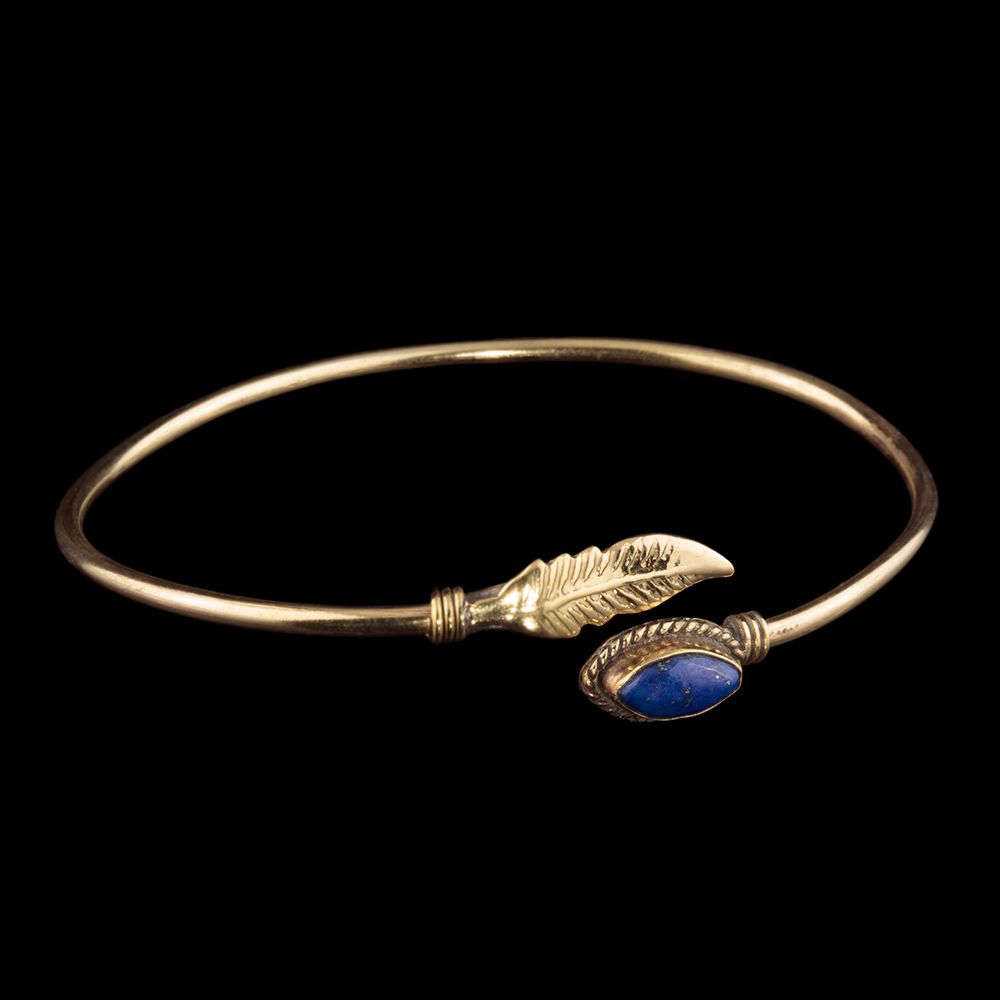 Brass bracelet Leen Lapis lazuli India