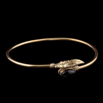 Brass bracelet Leen Black Schwarzer Onyx