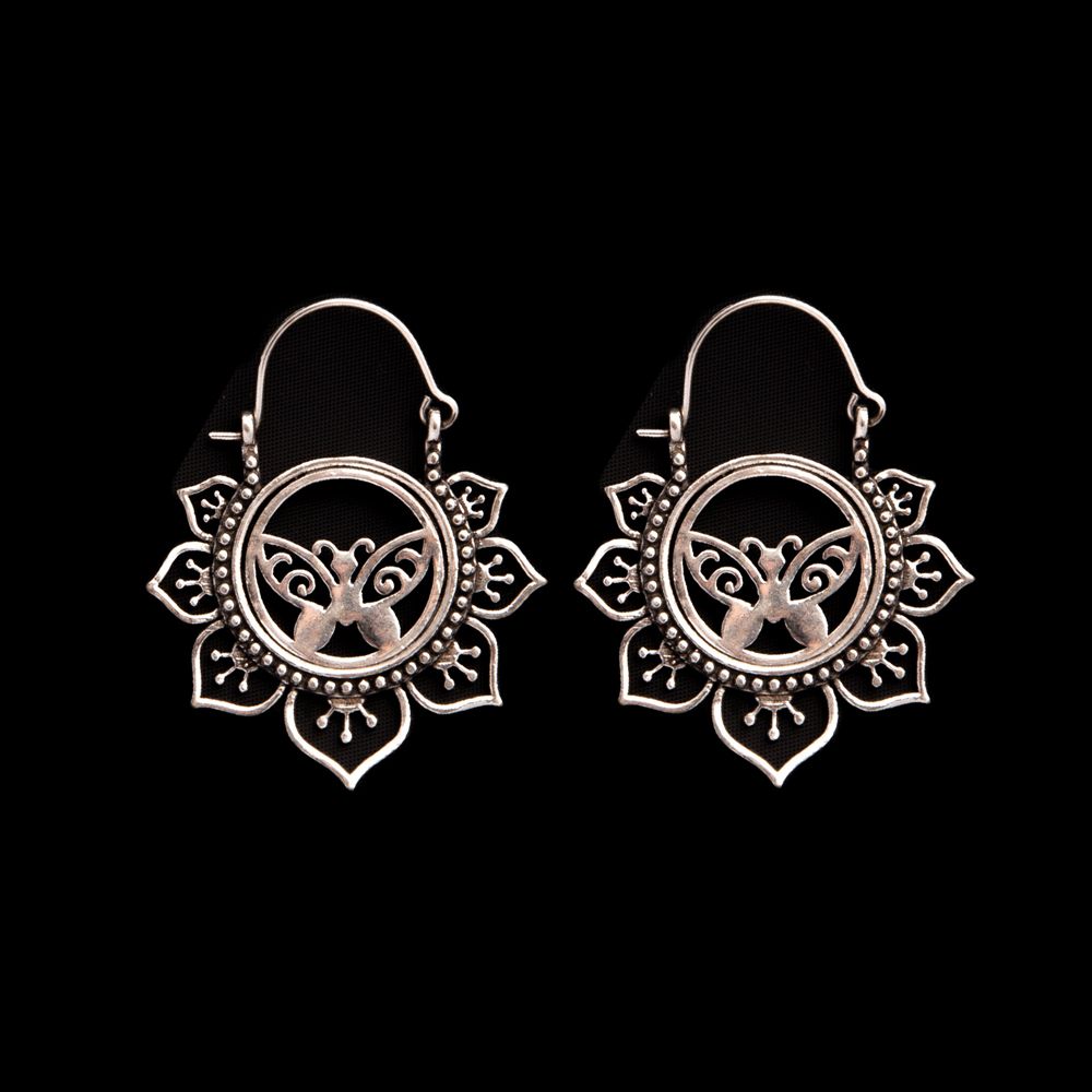 German silver earrings Borboleta 2 India