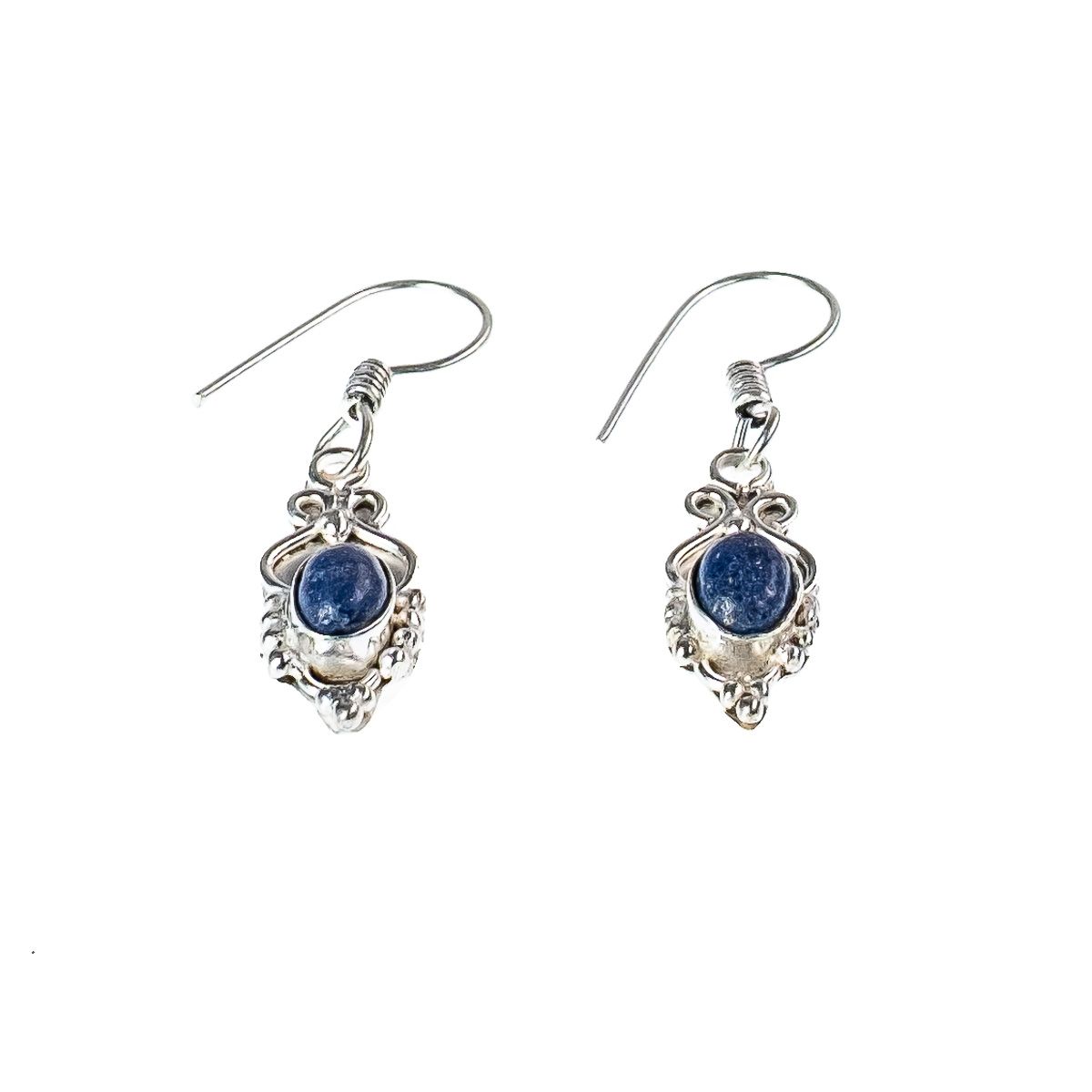 German silver earrings Putrim - Lapis lazuli India