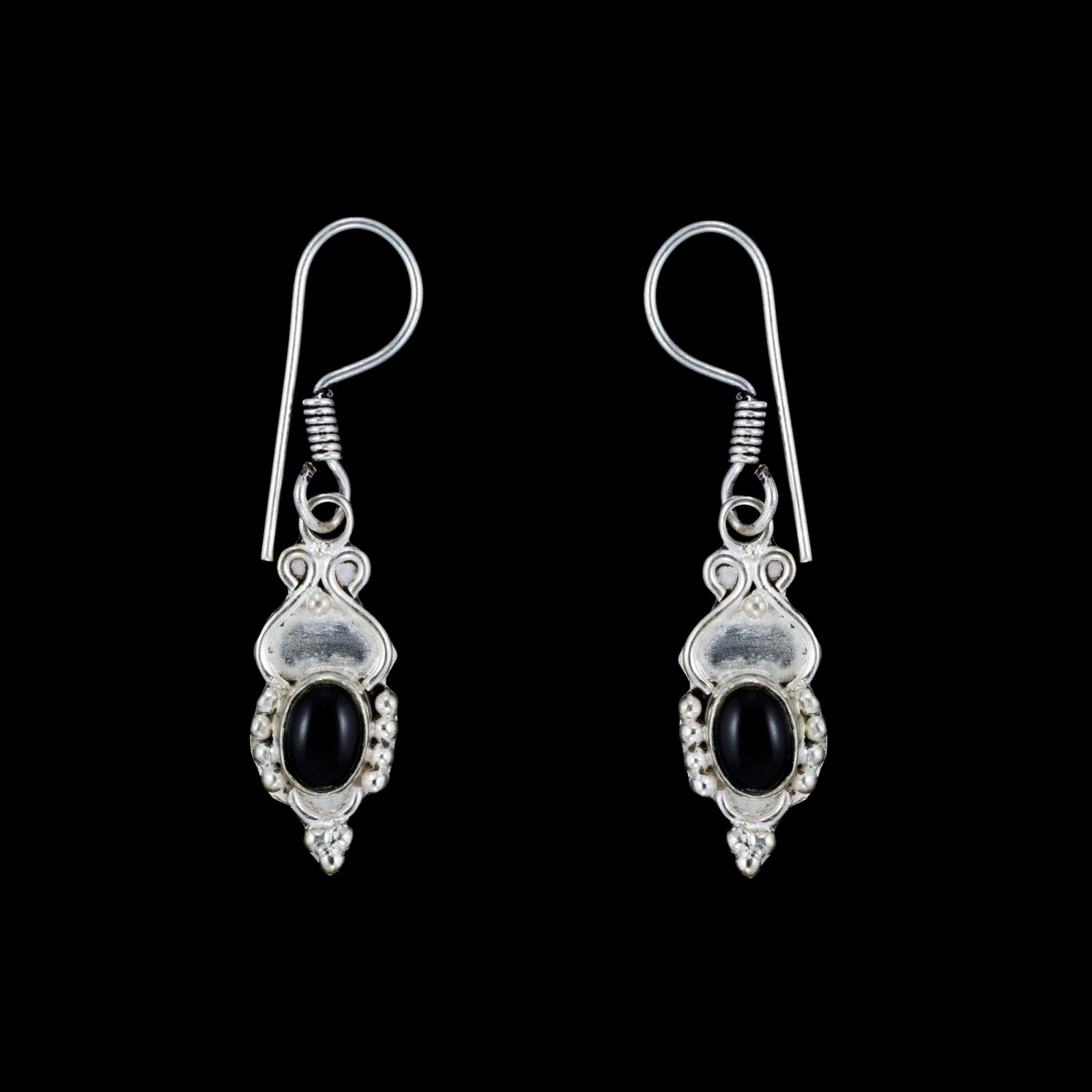 German silver earrings Putrim - Onyx India