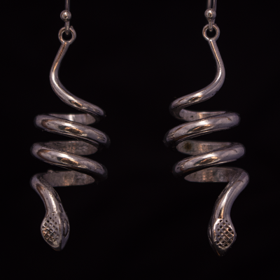 German silver earrings Snake Spiral 2