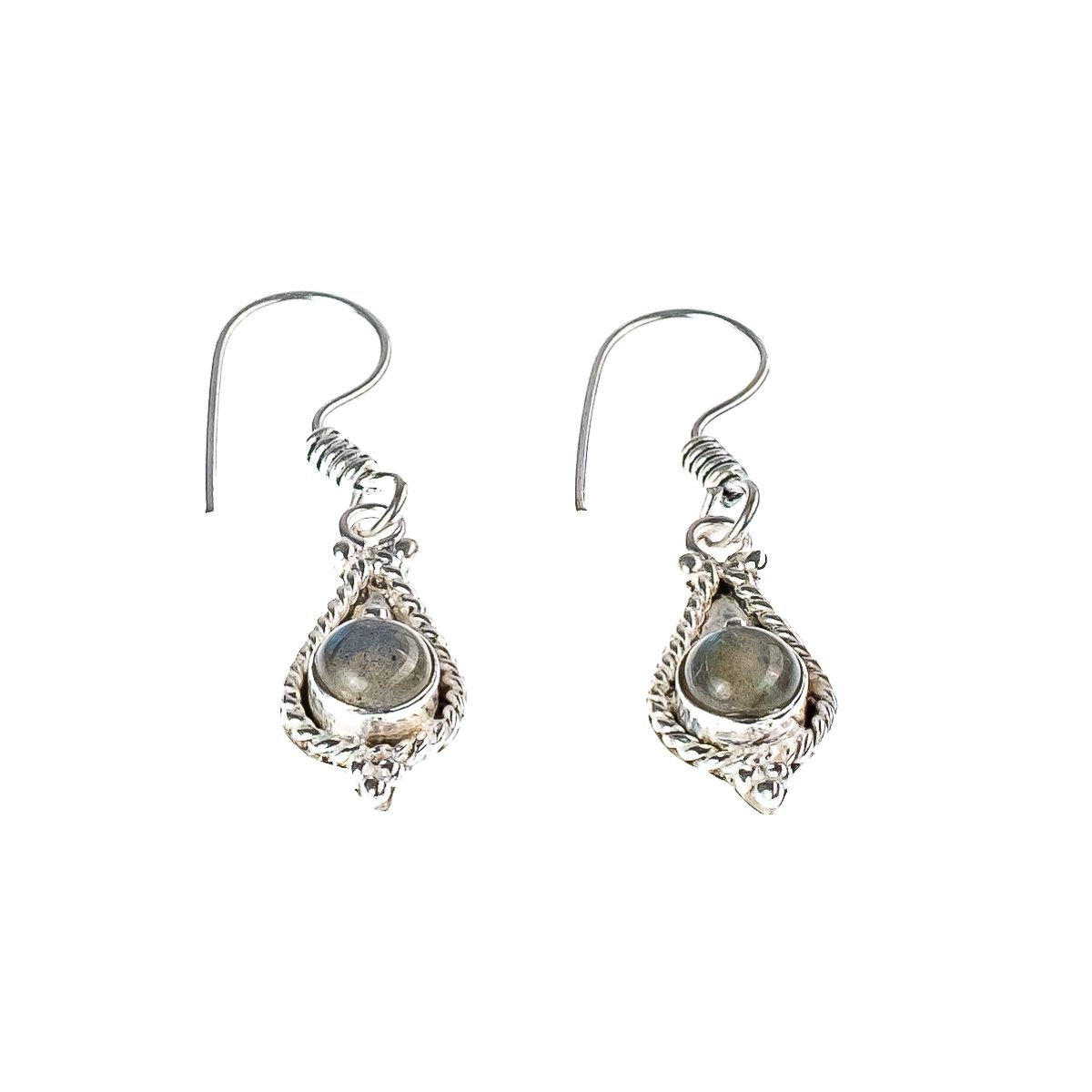 German silver earrings Zalikim - Labradorite India