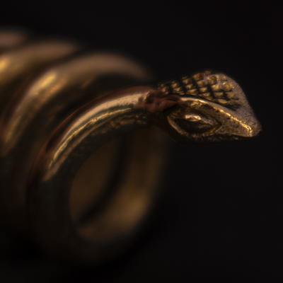 Oriental brass earrings Snake Spiral 1 India