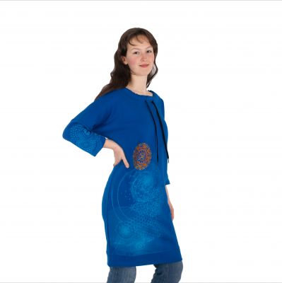 Sweatshirt dress with mandalas Alisha Blue Nepal
