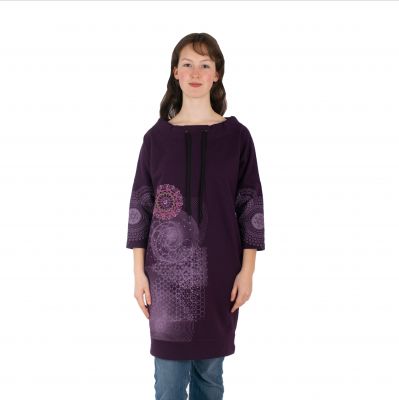Sweatshirt dress with mandalas Alisha Purple | S/M, L/XL, XXL/XXXL