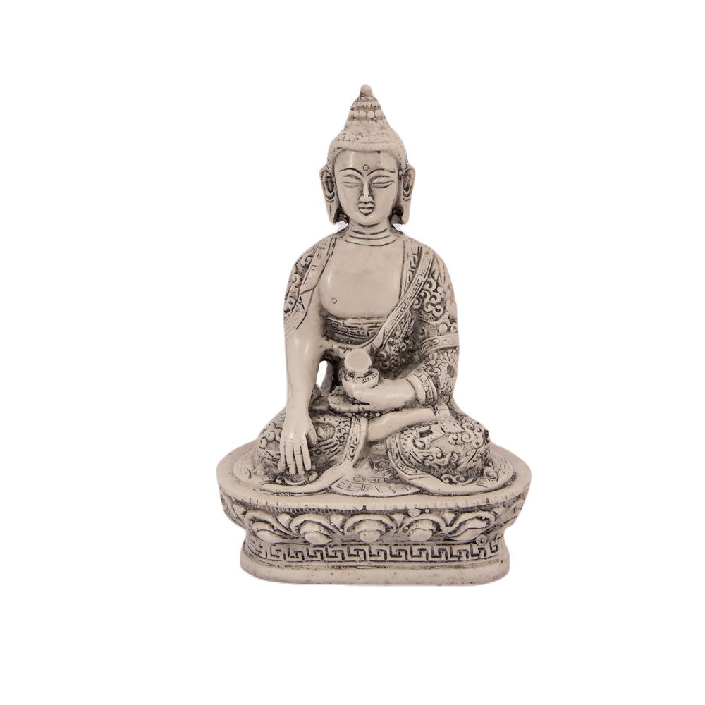 Resin statuette White Buddha India