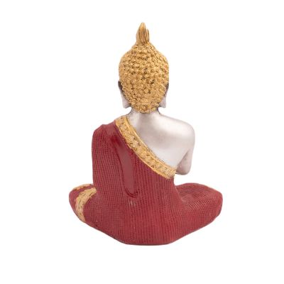 Resin statuette Buddha in a red robe India