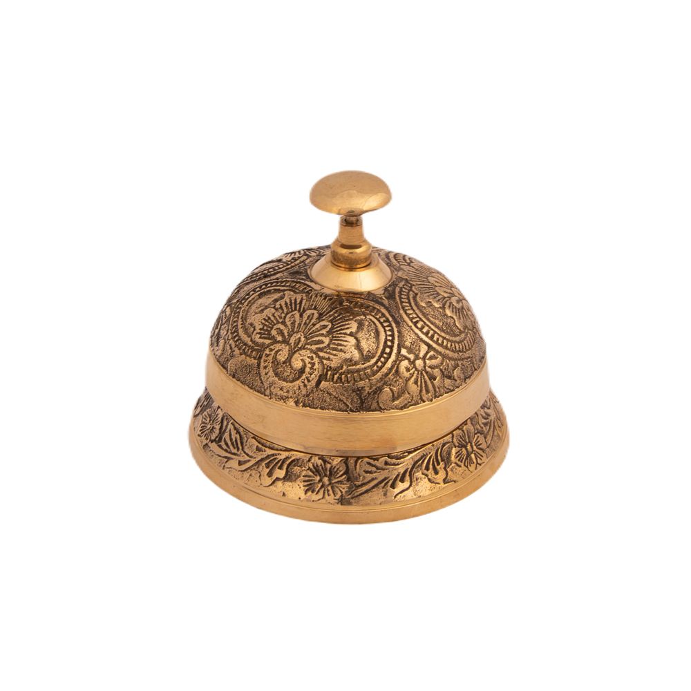 Decorated hotel bell in brass India