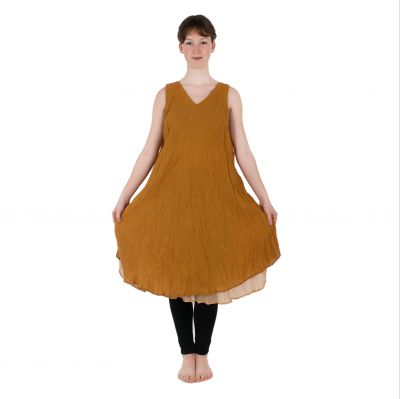 Single-colour summer dress Dahlia Mustard Yellow | UNI