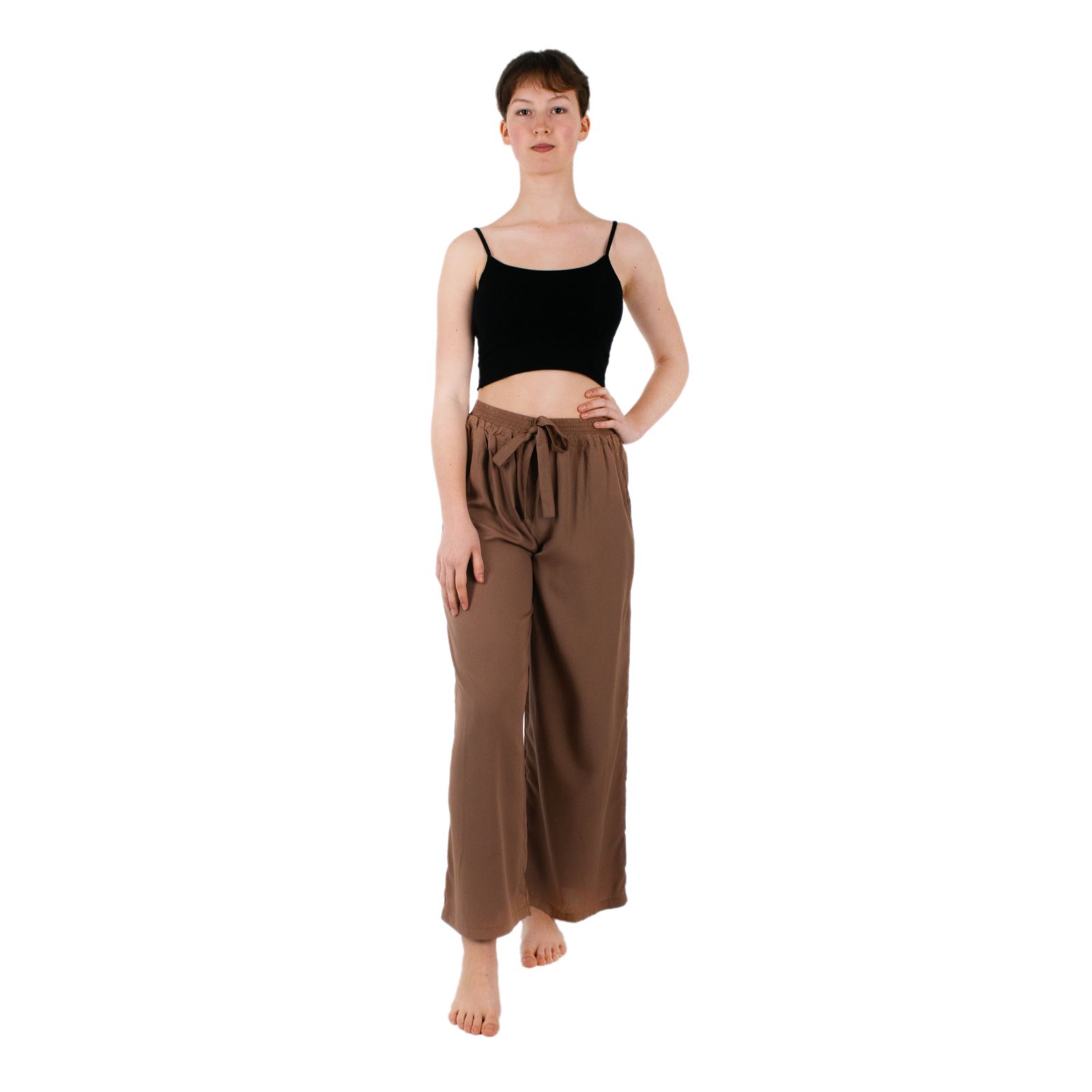 Single-colour trousers Sarai Cinnamon brown Thailand