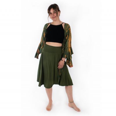 Single-colour midi skirt Irsia Khaki | UNI