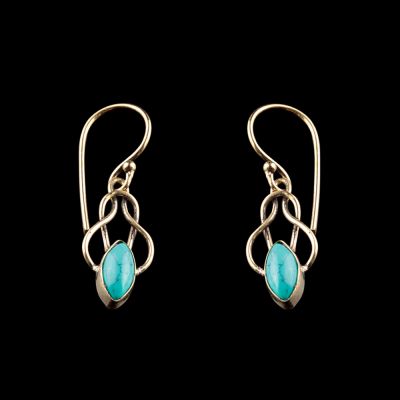Brass earrings Harrinder Tyrkenite | 660889