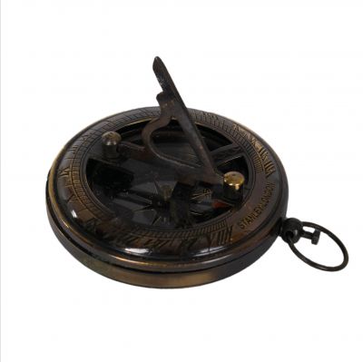 Retro brass compass Stanley London Sundial | ⌀ 6,5 cm, ⌀ 4,5 cm