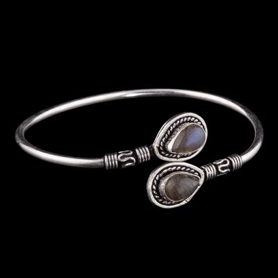 German silver bracelet Taysir Labradorite
