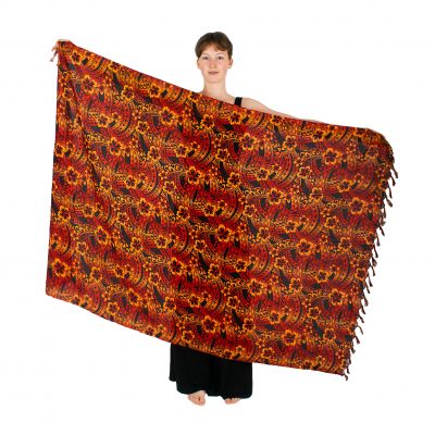 Sarong / pareo / beach scarf Sibyl – red-orange