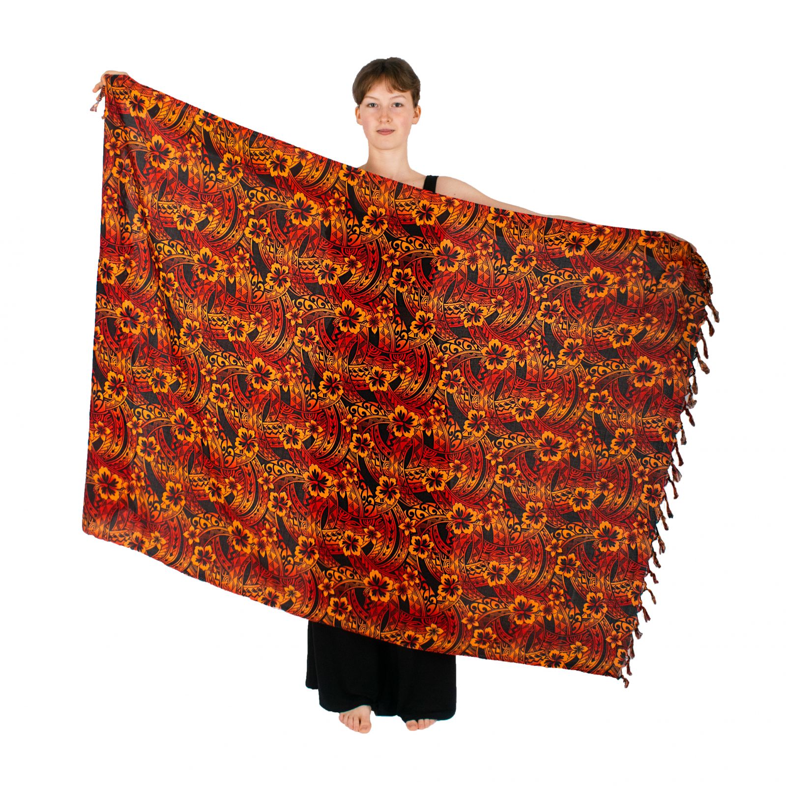 Sarong / pareo / beach scarf Sibyl – red-orange Thailand