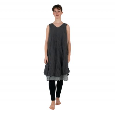 Single-colour summer dress Dahlia Grey | UNI