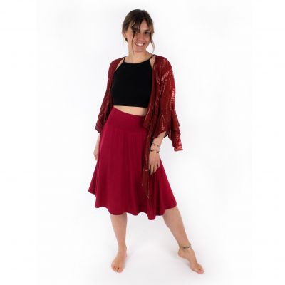 Single-colour midi skirt Irsia Burgundy | UNI