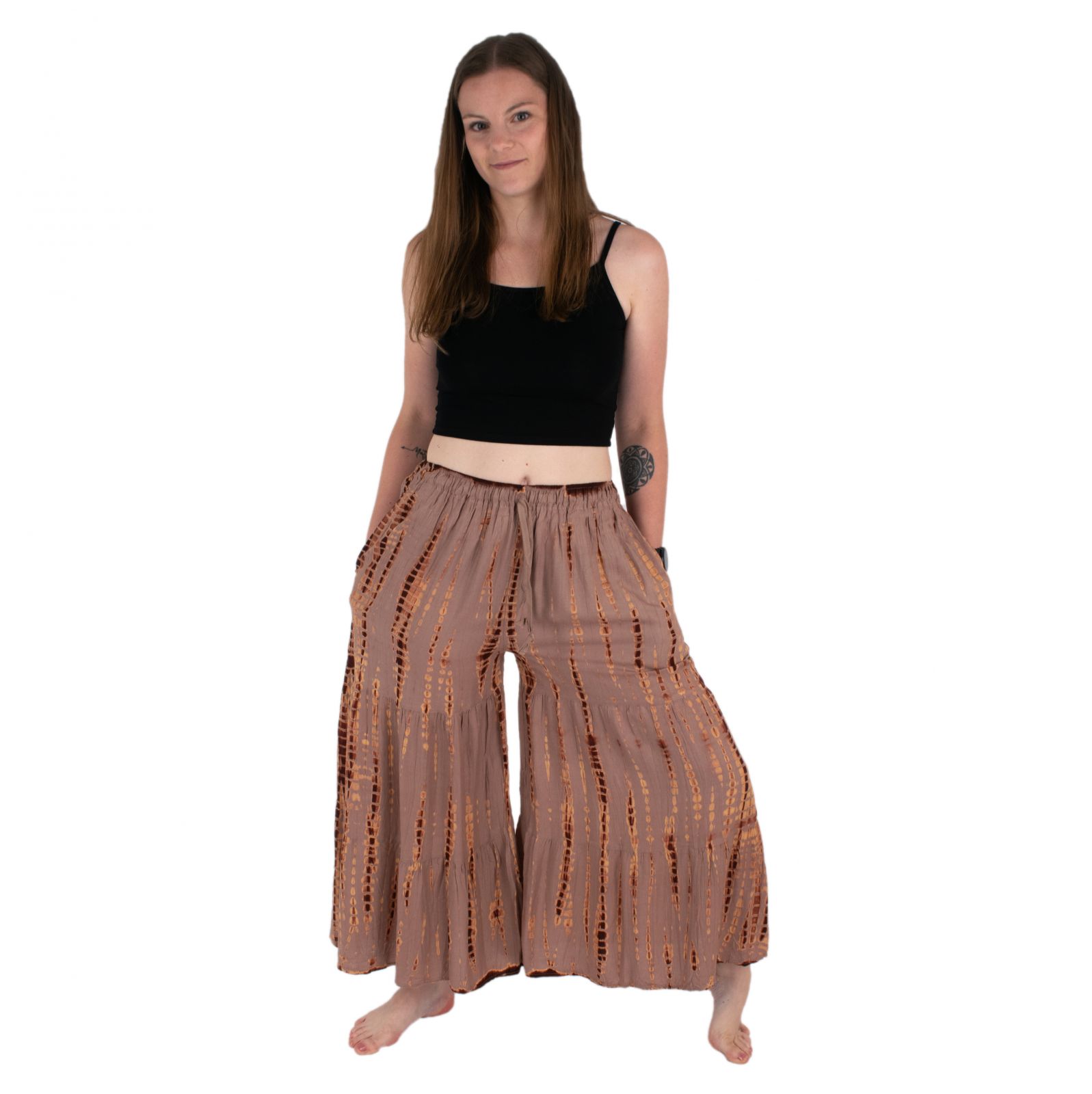 Tie-dye trouser skirt Yana Greyish-Brown Thailand