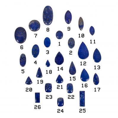Polished semiprecious stone - Lapis Lazuli | 1, 2, 3, 4, 5, 6, 7, 8, 9, 10, 11, 13, 14, 15, 16, 17, 18, 19, 21, 22, 24, 25, 26