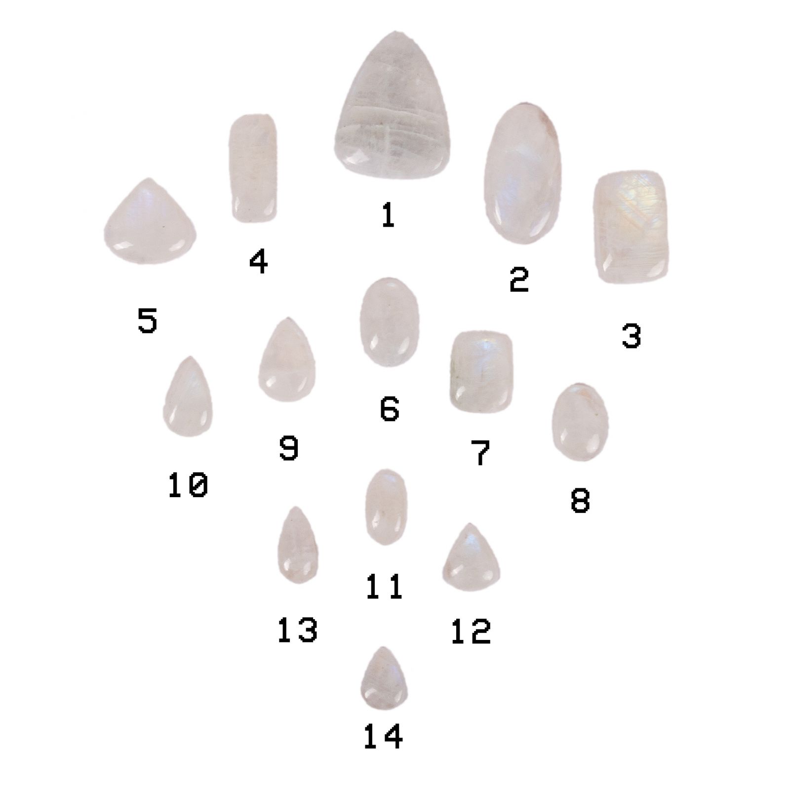 Polished semiprecious stone – Moon stone India