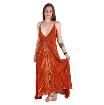 Long tie-dye dress Tripta Orange | UNI