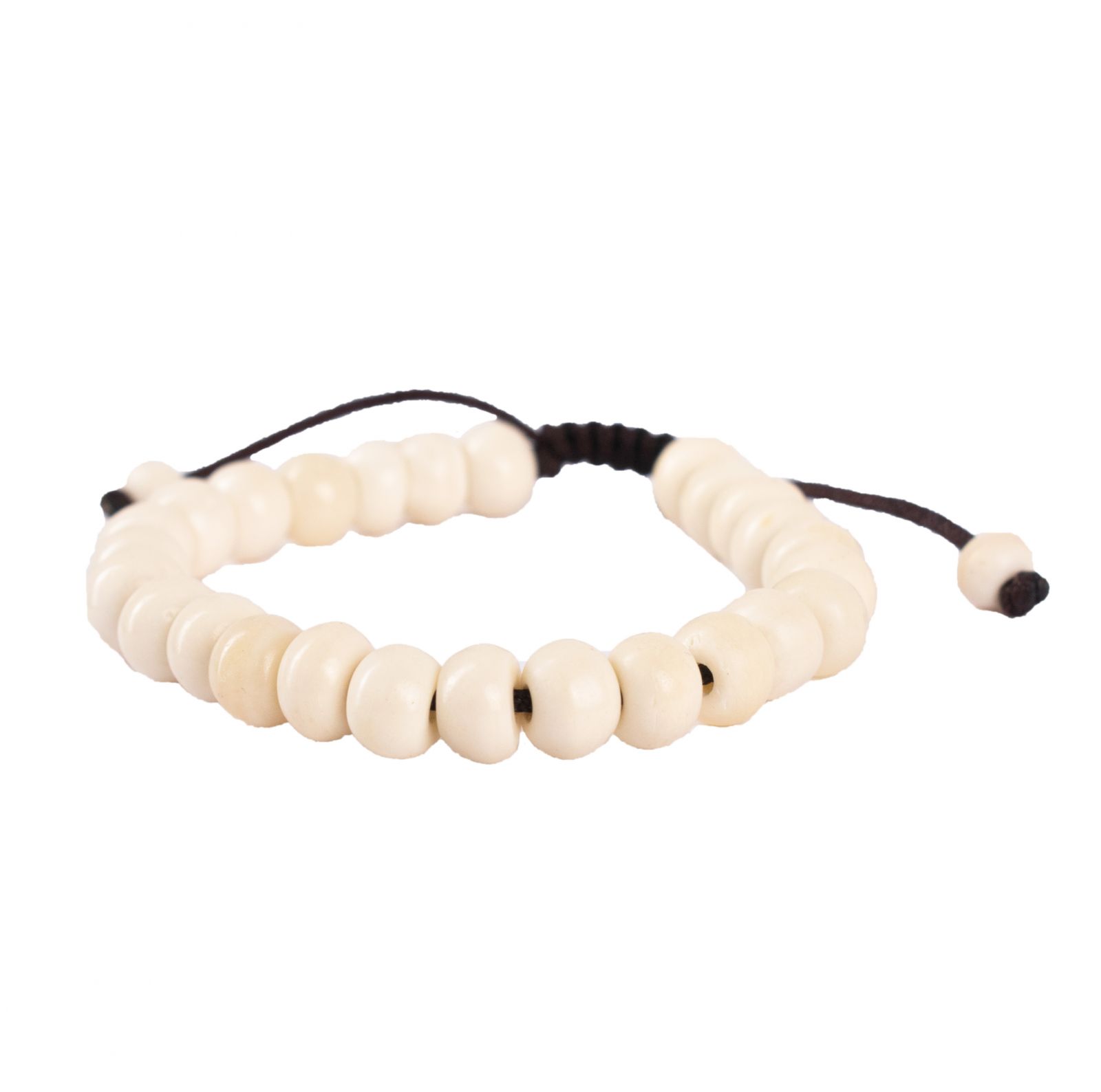 Bone bracelet White beads Nepal