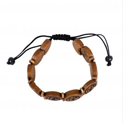 Bone bracelet Dzogchen – brown, round Nepal