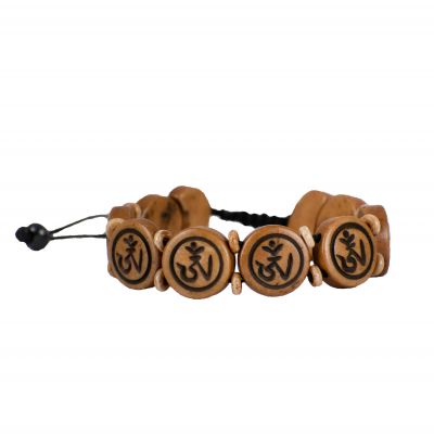 Bone bracelet Dzogchen – brown, round