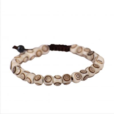 Bone bracelet Lucky beads white