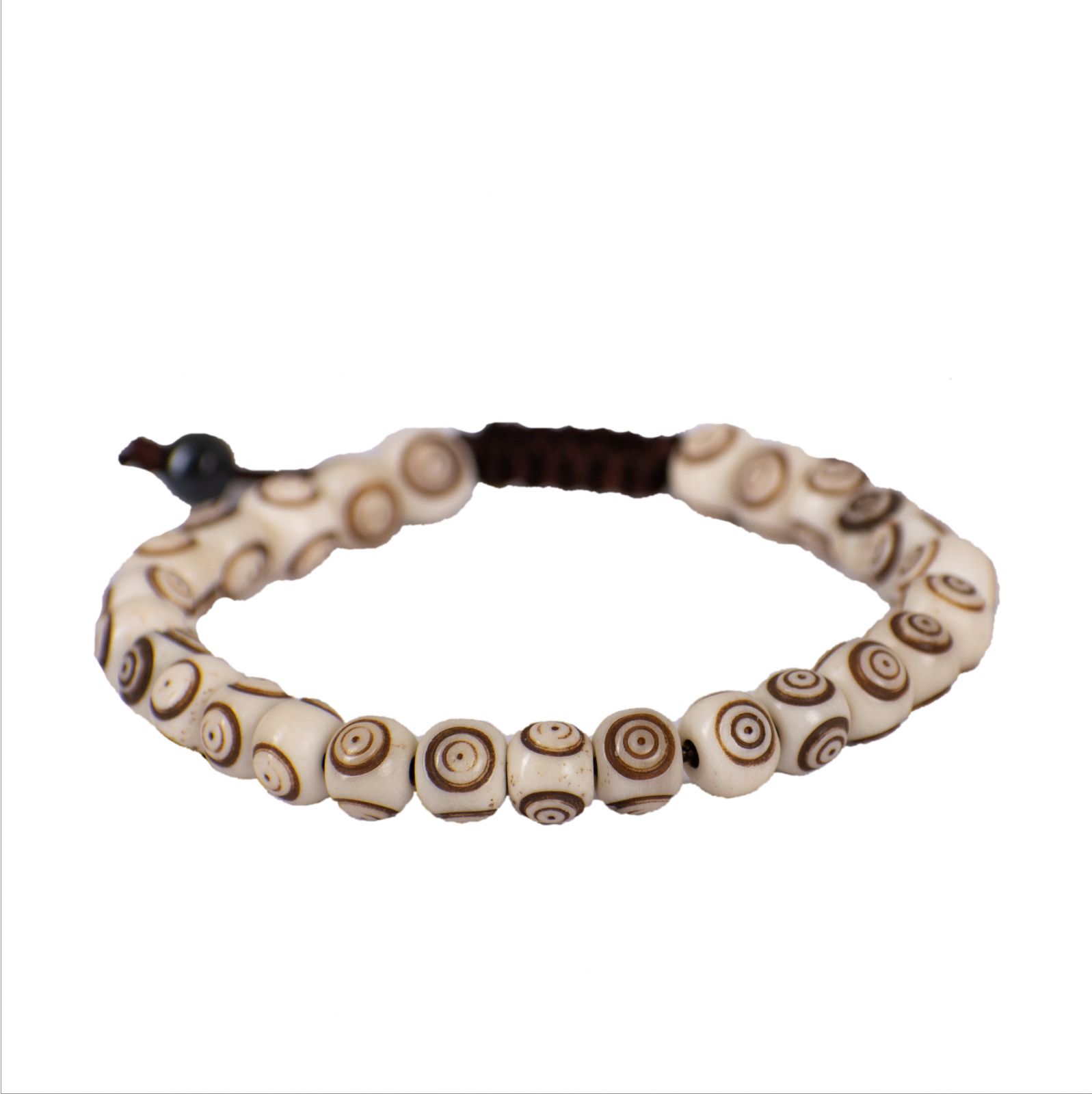 Bone bracelet Lucky beads white Nepal