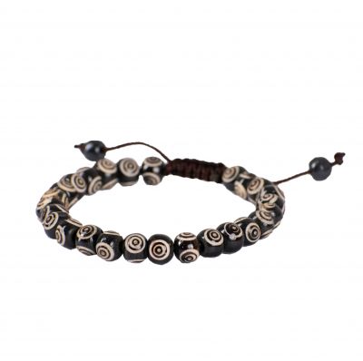Bone bracelet Lucky beads – black