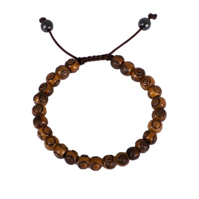 Bone bracelet Lucky beads – brown Nepal