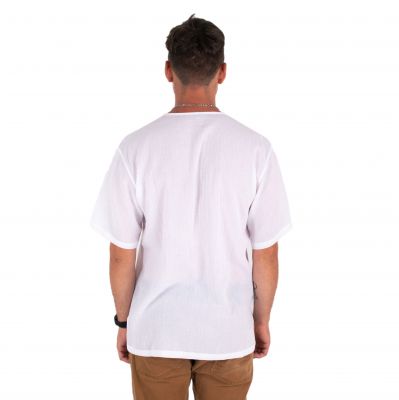 Kurta Lamon White - men's shirt with short sleeves Thailand