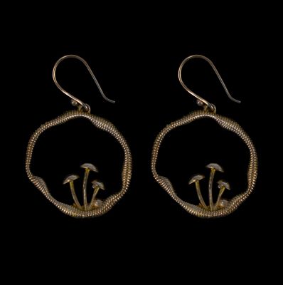 Brass earrings Mushroom Pit 1