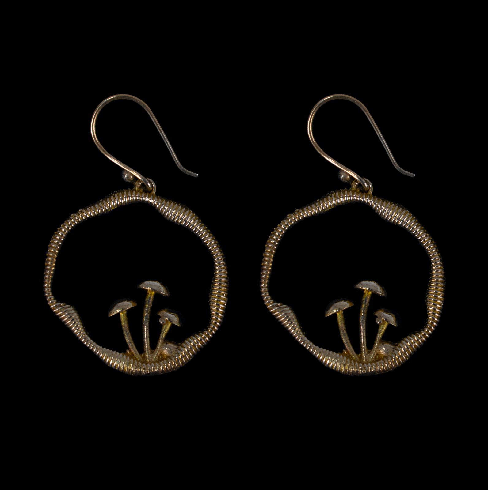 Brass earrings Mushroom Pit 1 India