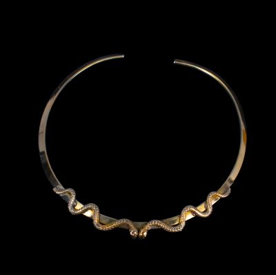 Brass necklace Snakes 1